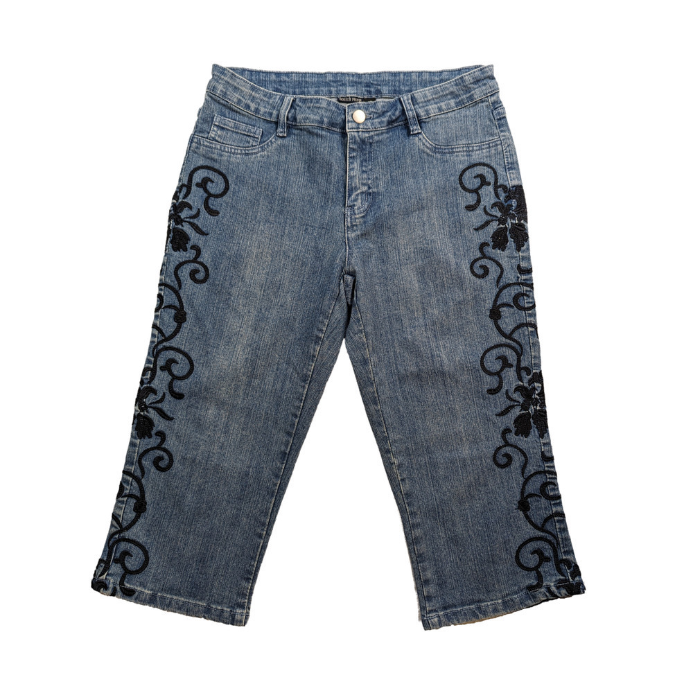Boston Proper Cropped Embroidered Jeans Size 10